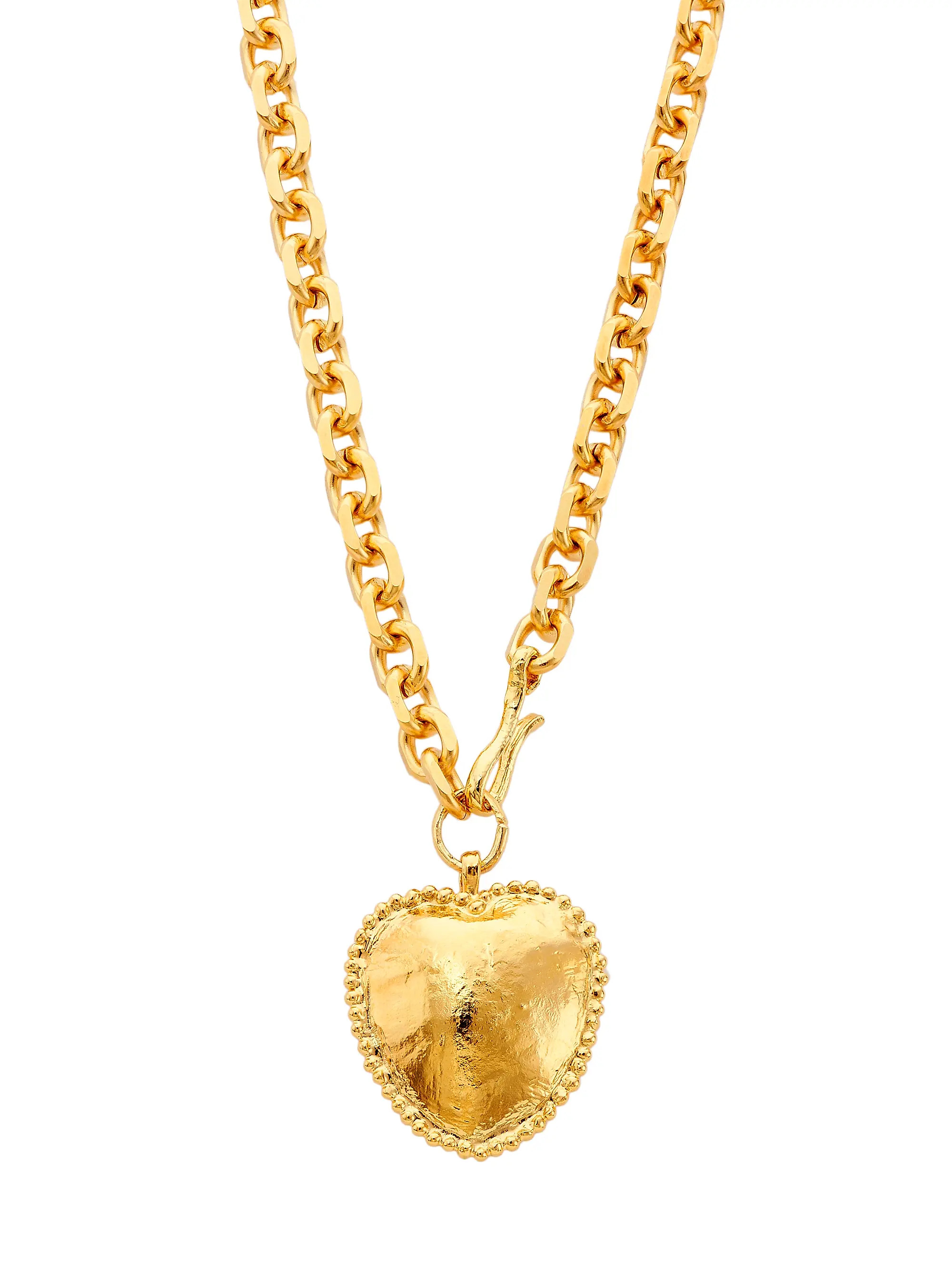 Manouche Madonne 14K-Gold-Plated Heart Pendant Necklace | Saks Fifth Avenue