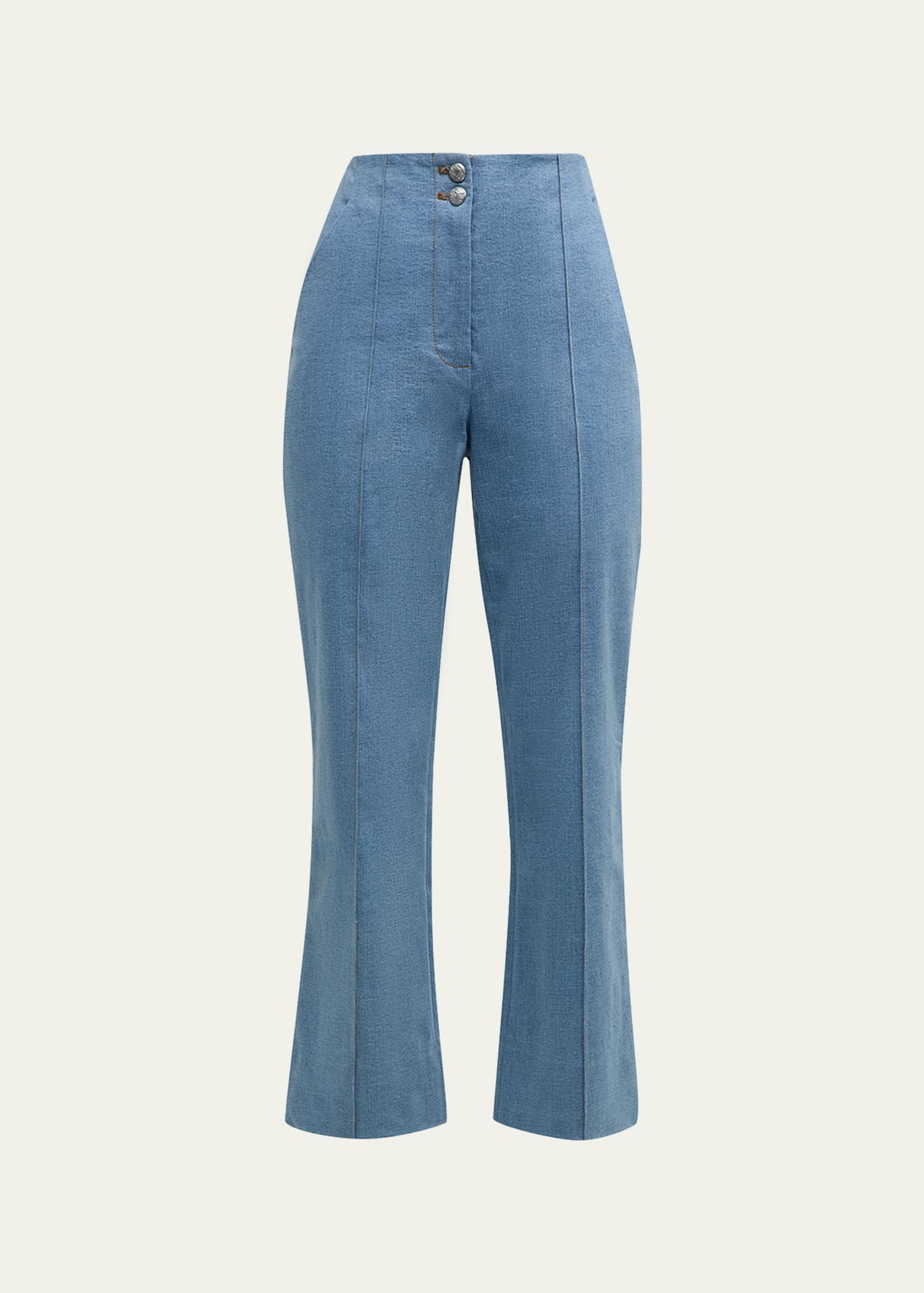 Veronica Beard Kean Pintuck Denim Pants | Bergdorf Goodman