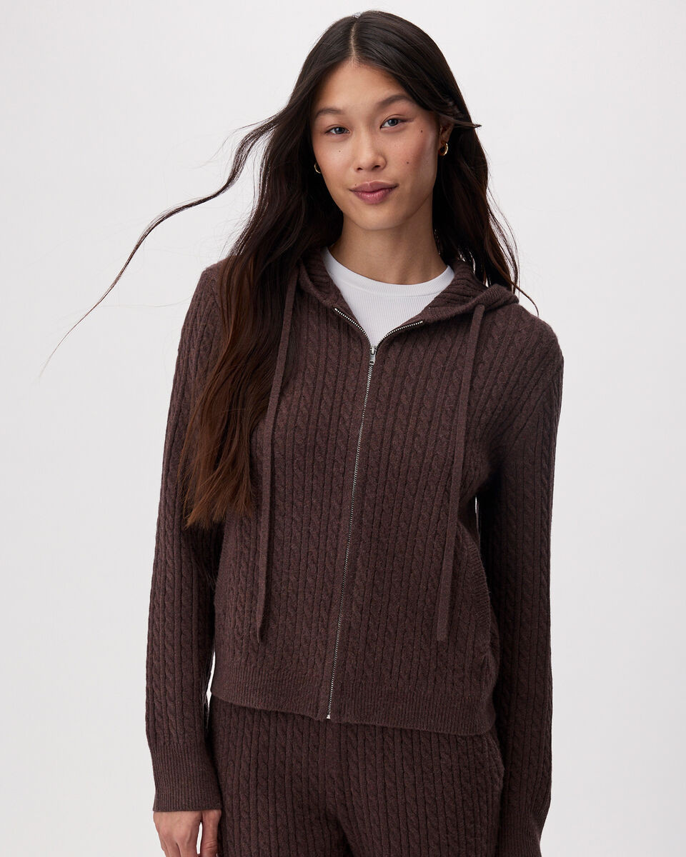 Bowen Cable Knit Full Zip Hoodie | Roots (CA)