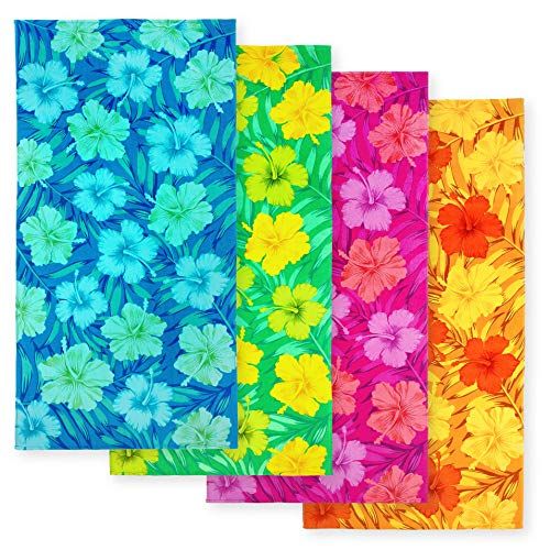 Kaufman - Colorful, Soft, Absorbent 30"X60" Hibiscus Fiber Reactive Beach Towel with ENDHEM - 4 PC P | Amazon (US)