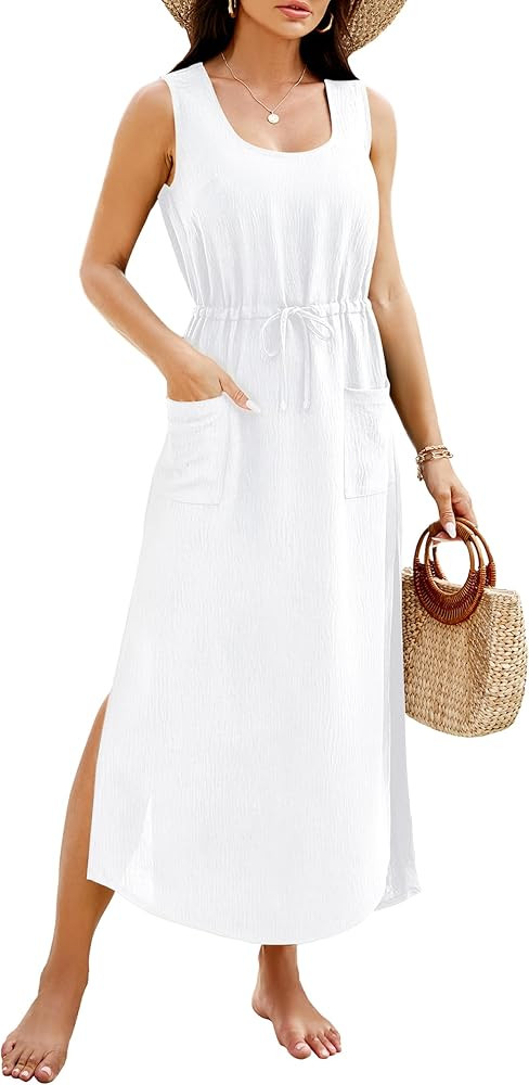 Blooming Jelly Women Swimsuit Cover Ups Bathing Suit Coverup Beach Dress Tank Swimwear Cover up w... | Amazon (US)