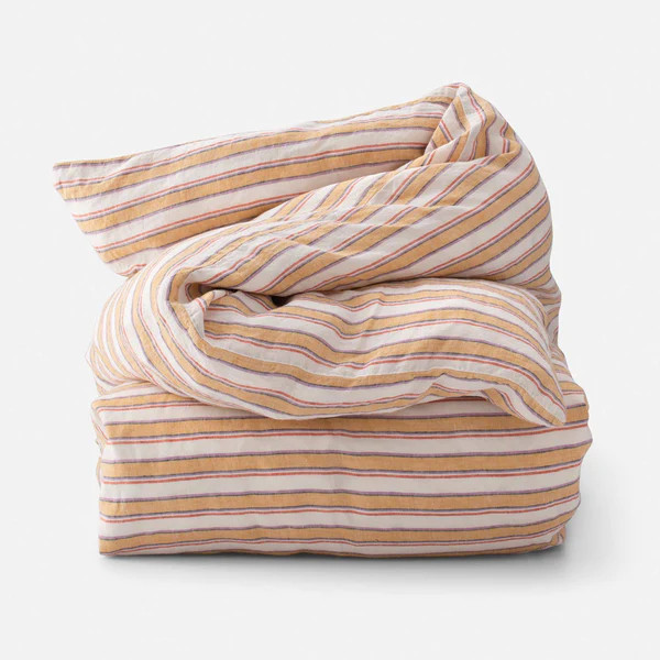 Market Stripe Linen Duvet Cover | Schoolhouse