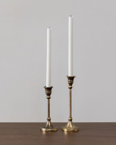 Ellington 8" Antique Brass Taper Candlestick | Scout & Nimble