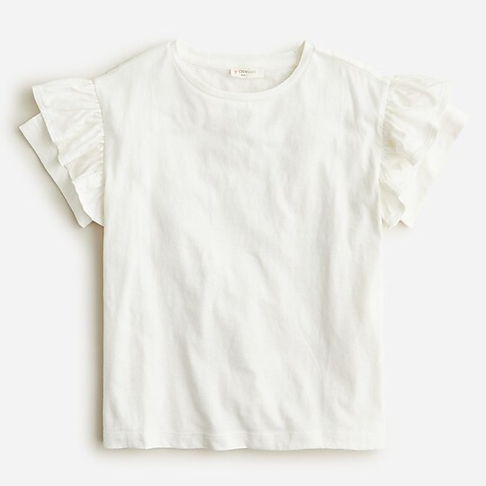 Girls' flutter-sleeve T-shirt | J. Crew US