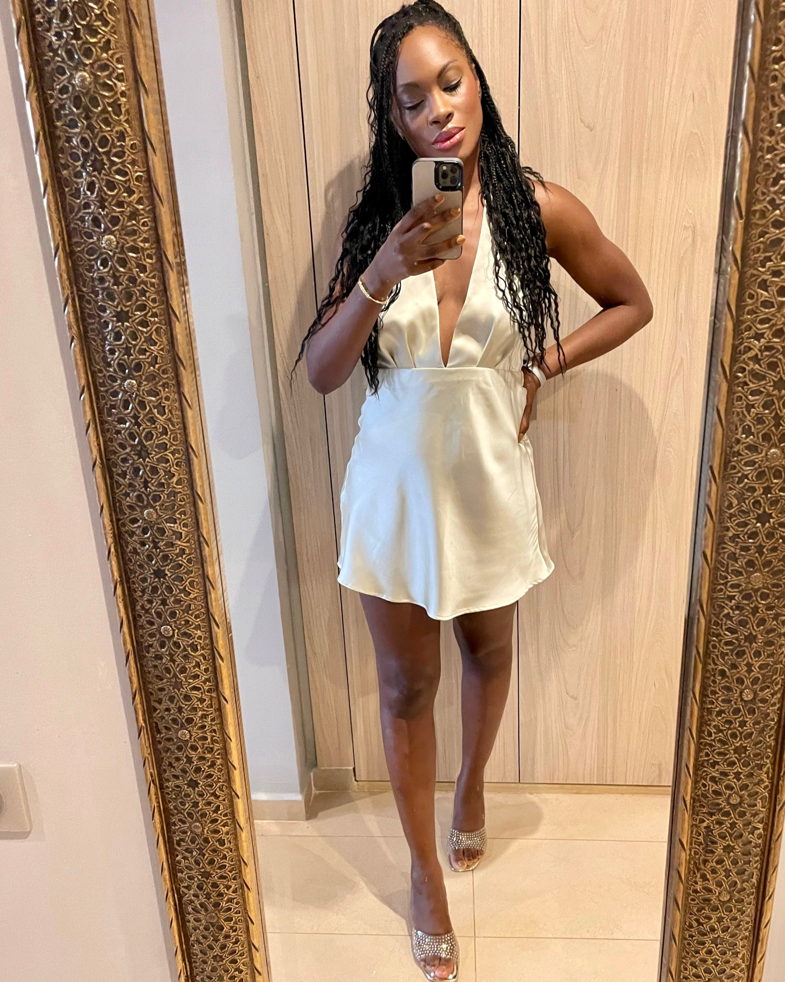 Looking for a chic satin evening dress? 
This is a holiday favourite from Zara and these diamanté Carvela heels complete the look 🤍


#LTKSeasonal #LTKshoecrush #LTKFind