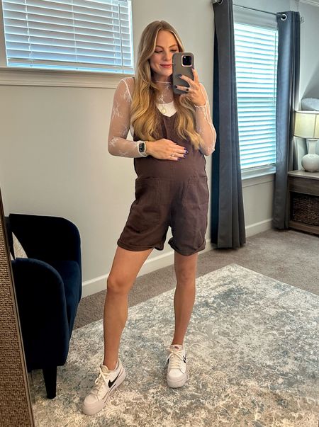 Amazon 
Affordable 
Bump friendly 
Free people inspired look for less
Romper 
Maternity 
Pregnant outfit 
Summer fashion
Spring fashion 
Lace shirt 
Casual style 

#LTKstyletip #LTKfindsunder50 #LTKbump