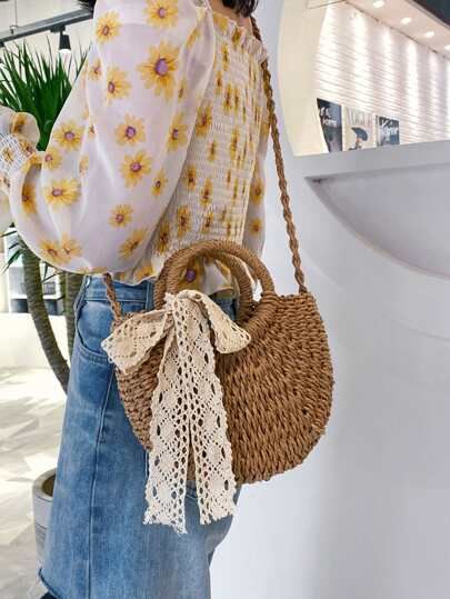 Knot Decor Straw Bag | SHEIN