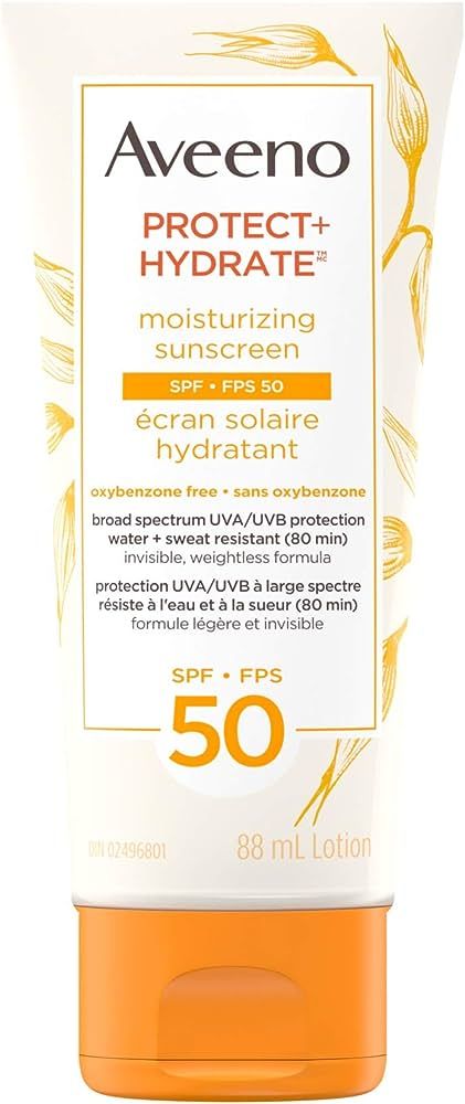 Aveeno Sun Aveeno Protect & Hydrate Moisturizing Sunscreen SPF 50, Oxybenzone free, 88 mL | Amazon (CA)