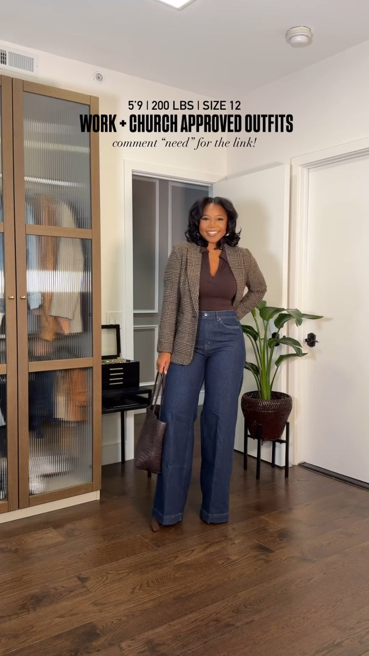 Work and church approved outfits for fall and winter 😍✨ 5’9 | 200 lbs Outfit 1 Medium shirt Size 10 jacket Tall Xlarge pants Outfit 2 Large jacket Size 8 skirt Outfit 3 Large shirt Medium sweater Size 12 pants Outfit 4 Size large jacket Size 31 tall pants

#LTKmidsize #LTKstyletip #LTKworkwear