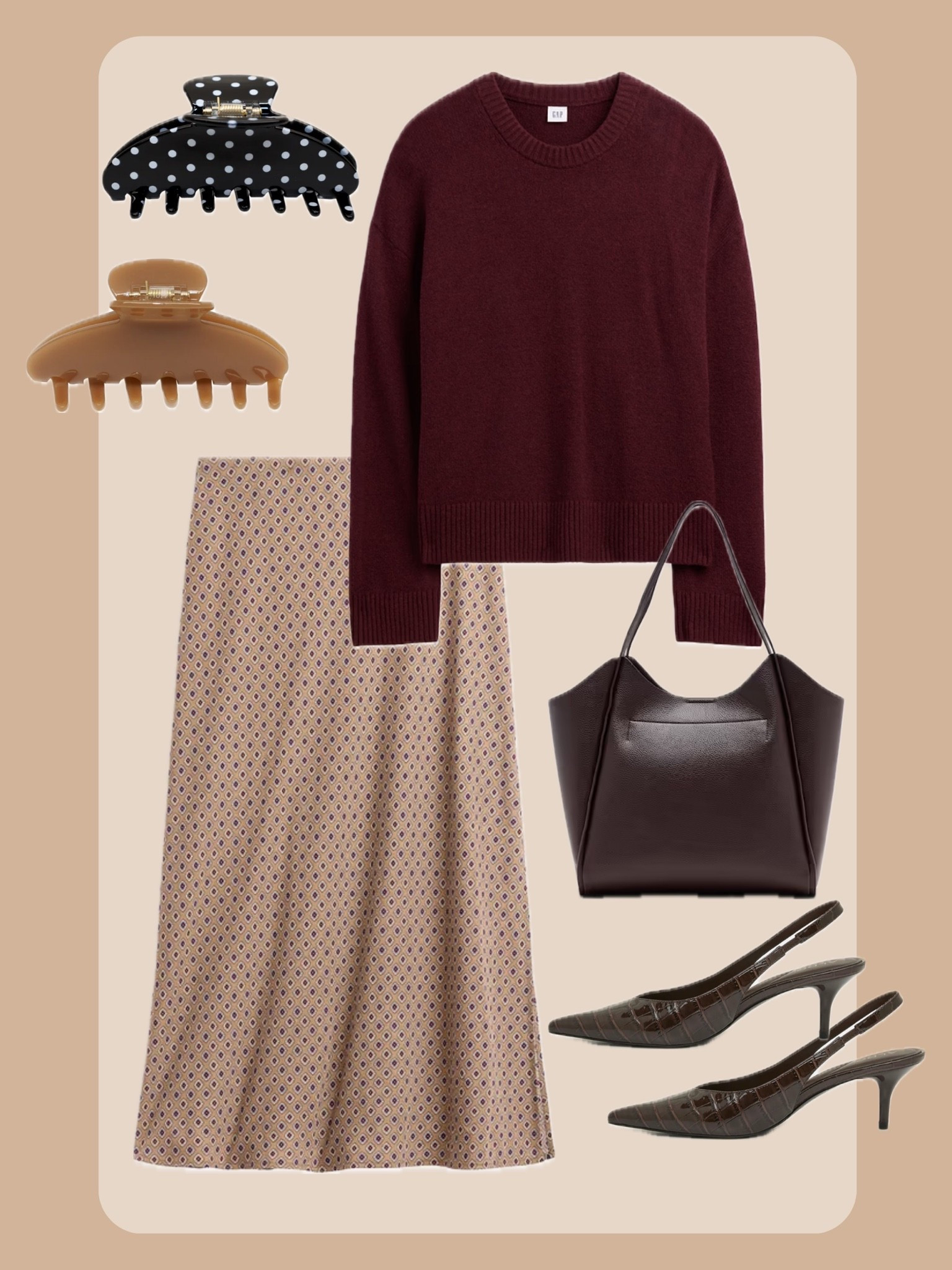 | fall outfit ideas | sweater and skirt outfits | midi skirt | neutral claw clips | kitten heel outfits | fall leather purse | church outfits | work outfits |

#LTKootd #LTKWorkwear #LTKmomlife