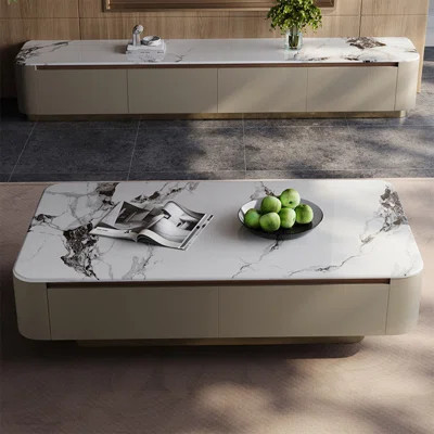 Rectangular stone slab coffee table | Wayfair North America