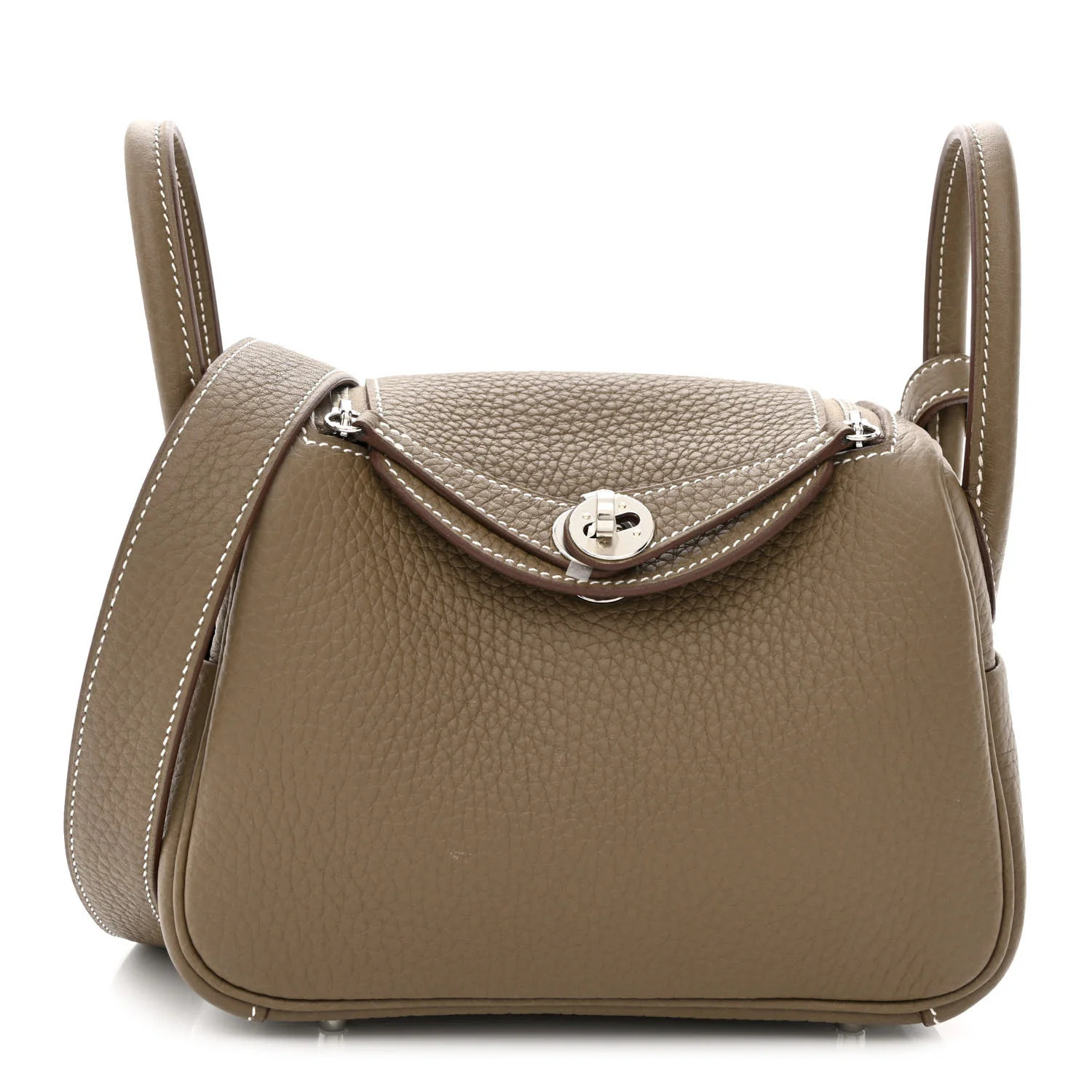 Taurillon Clemence Mini Lindy 20 Etoupe | FASHIONPHILE (US)