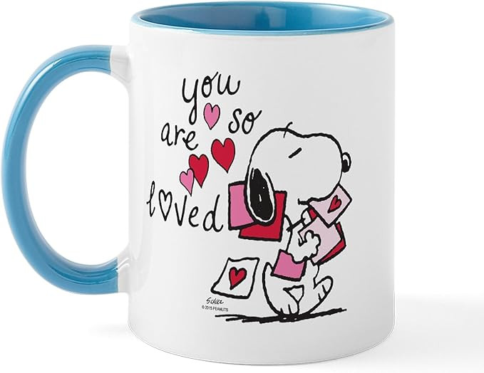 CafePress Snoopy You Are So Loved Mug 11 oz (325 ml) Ceramic Coffee Mug | Amazon (US)