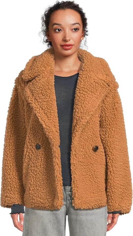 UGG Women's Gertrude Short Teddy Coat | Amazon (US)