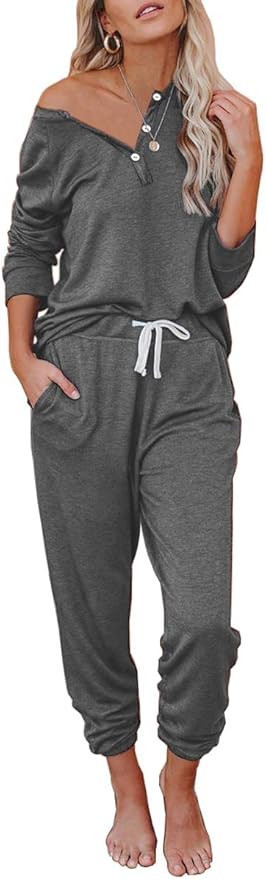 AUTOMET Womens Lounge Sets Loungewear Sets Short & Long Sleeve Pjs Sets with Jogger Sweatpants Sw... | Amazon (US)