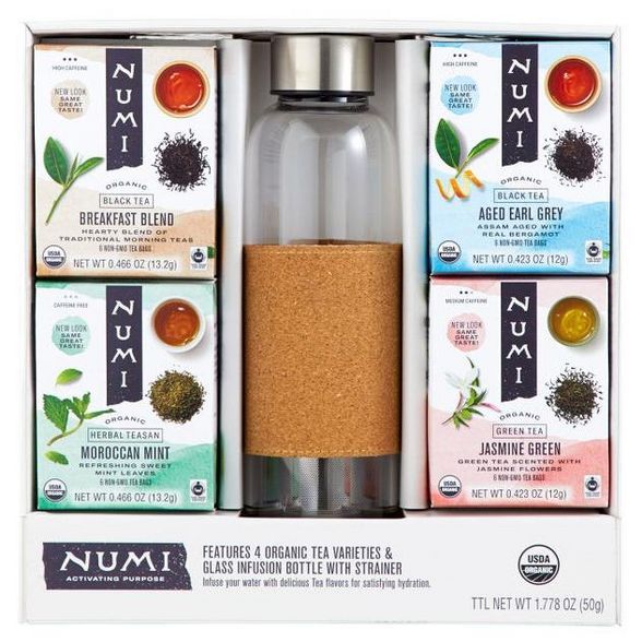 Numi Mother's Day Organic Tea Gift Set , Includes 16oz Glass Tea infusion Bottle with Strainer an... | Target