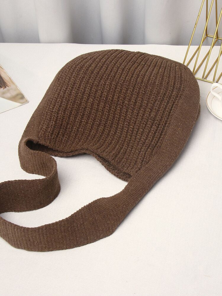 Minimalist Crochet Baguette Bag Women's Casual One Shoulder Tote Minimalist Woven Bag One Shoulde... | SHEIN