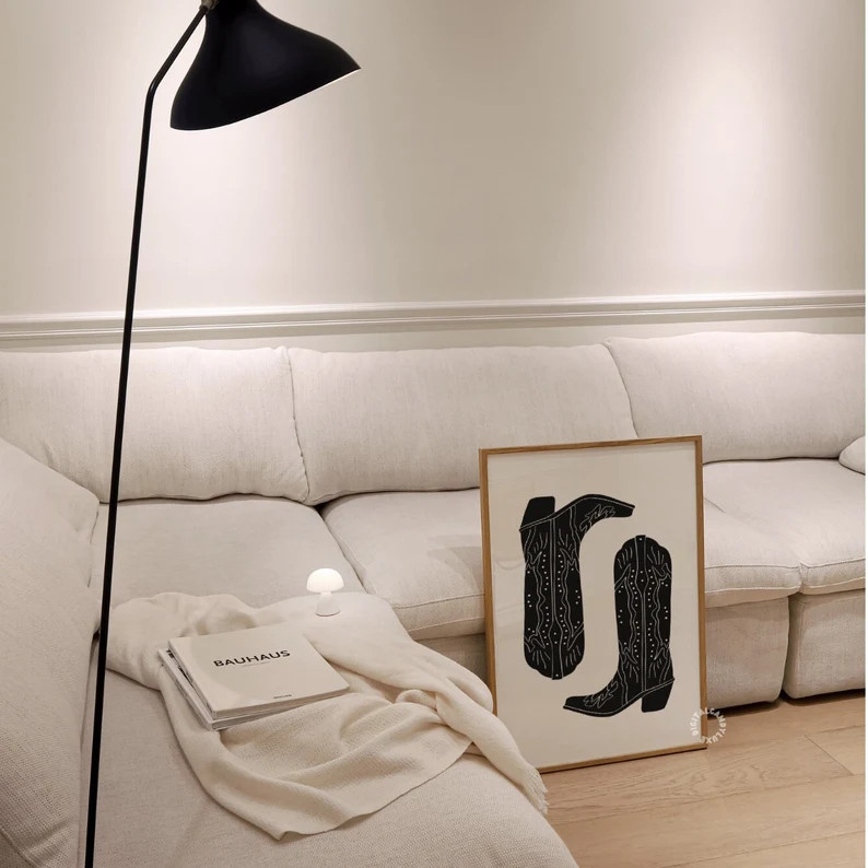 Trendy Wall Art Prints Western Cowgirl Boots Art Digital - Etsy | Etsy (US)