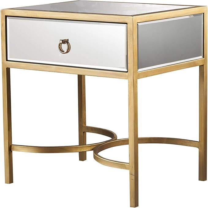 Christopher Knight Home Siryen Modern Mirror Finished Side Table with Gold Iron Accents, Clear / ... | Amazon (US)
