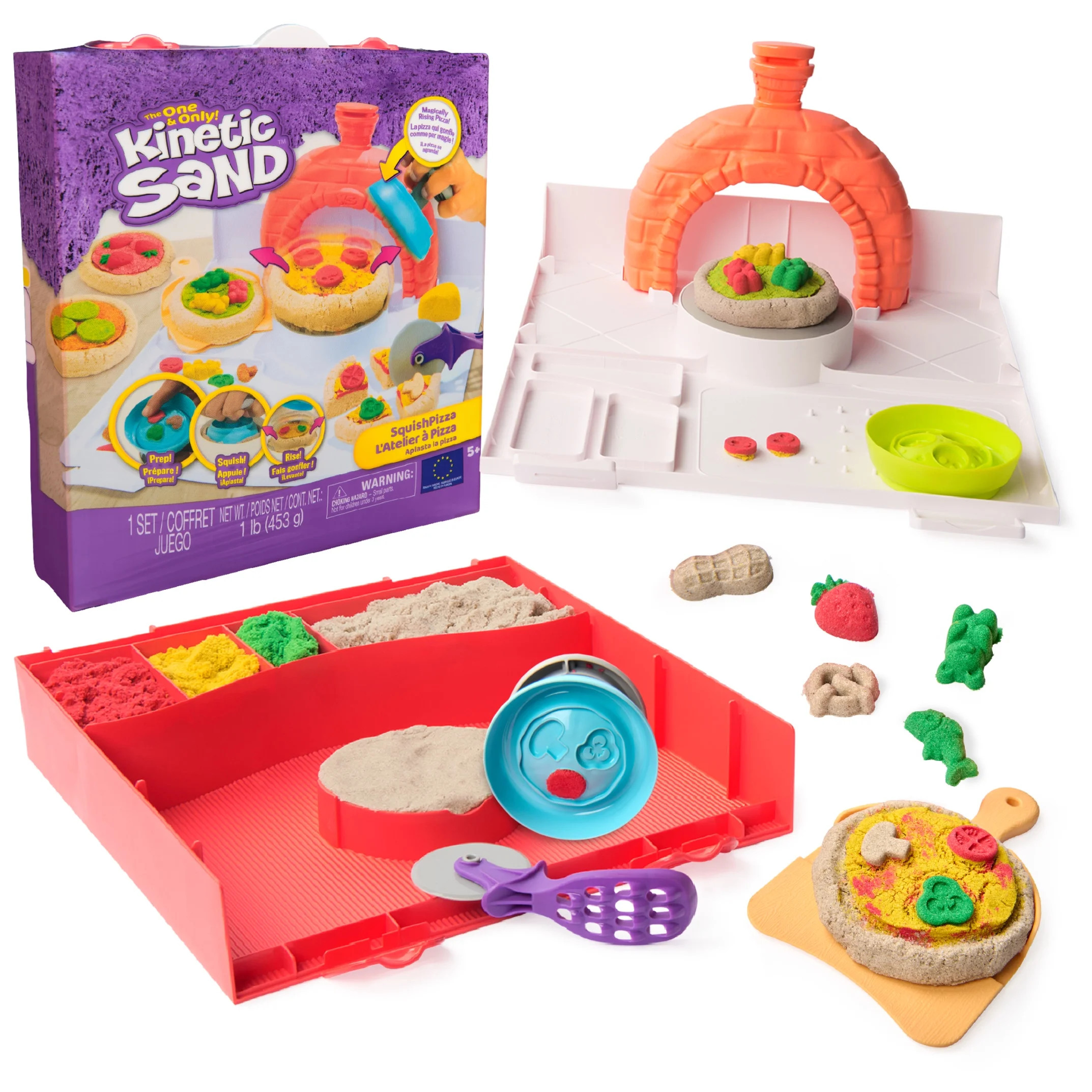 Kinetic Sand, SquishPizza Activity Playset with 1lb Play Sand & 5 Tools - Walmart.com | Walmart (US)