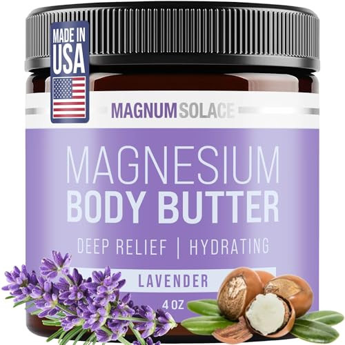 Magnum Solace Magnesium Body Butter - Nighttime Magnesium Cream - Lightly Scented (Lavender) | Amazon (US)