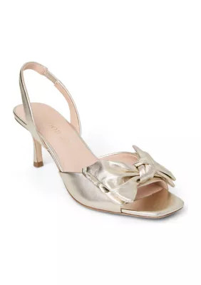 Jack Rogers Women's Eloise Bow Slingback Sandals, Platinum, 10M | Belk