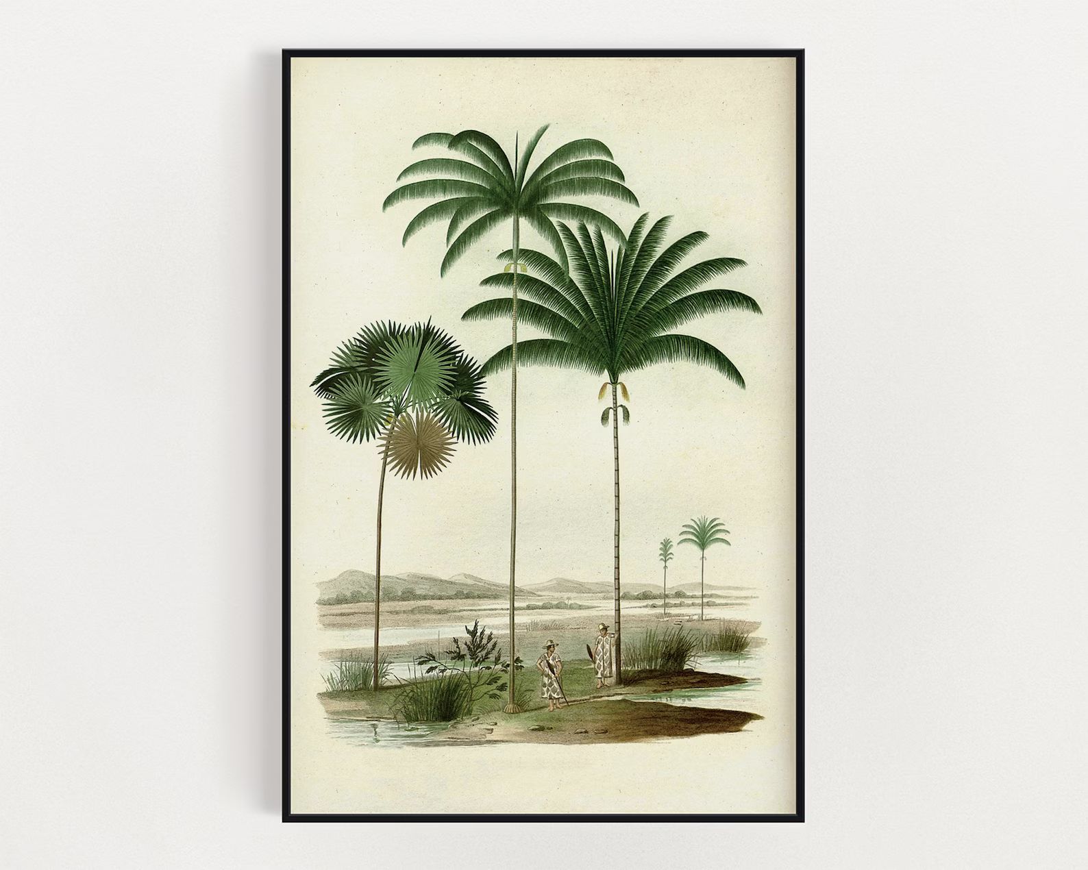 Vintage Palm Tree Print  Mid-century Beach House  Antique | Etsy Canada | Etsy (CAD)