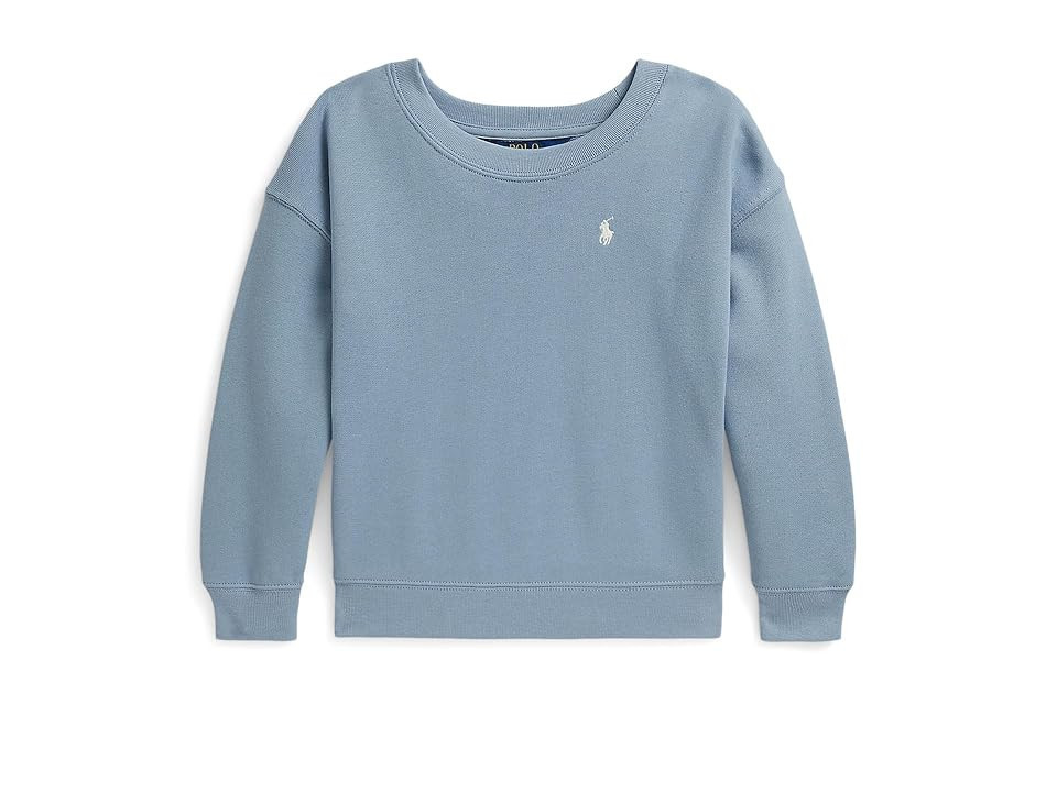 Polo Ralph Lauren Kids Logo Terry Sweatshirt (Toddler/Little Kids) Girl's Sweatshirt Vessel Blue : 6X Little Kid, Cotton/Polyester | Zappos