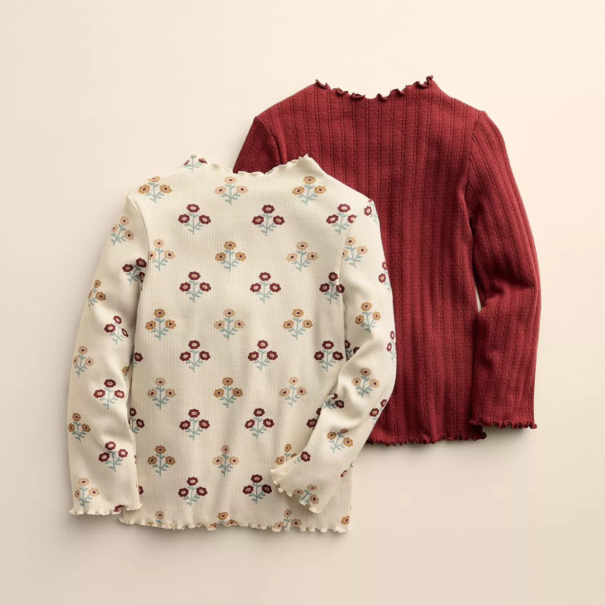 Baby & Toddler Little Co. by Lauren Conrad 2-pk. Lettuce Edge Mockneck Tops | Kohl's
