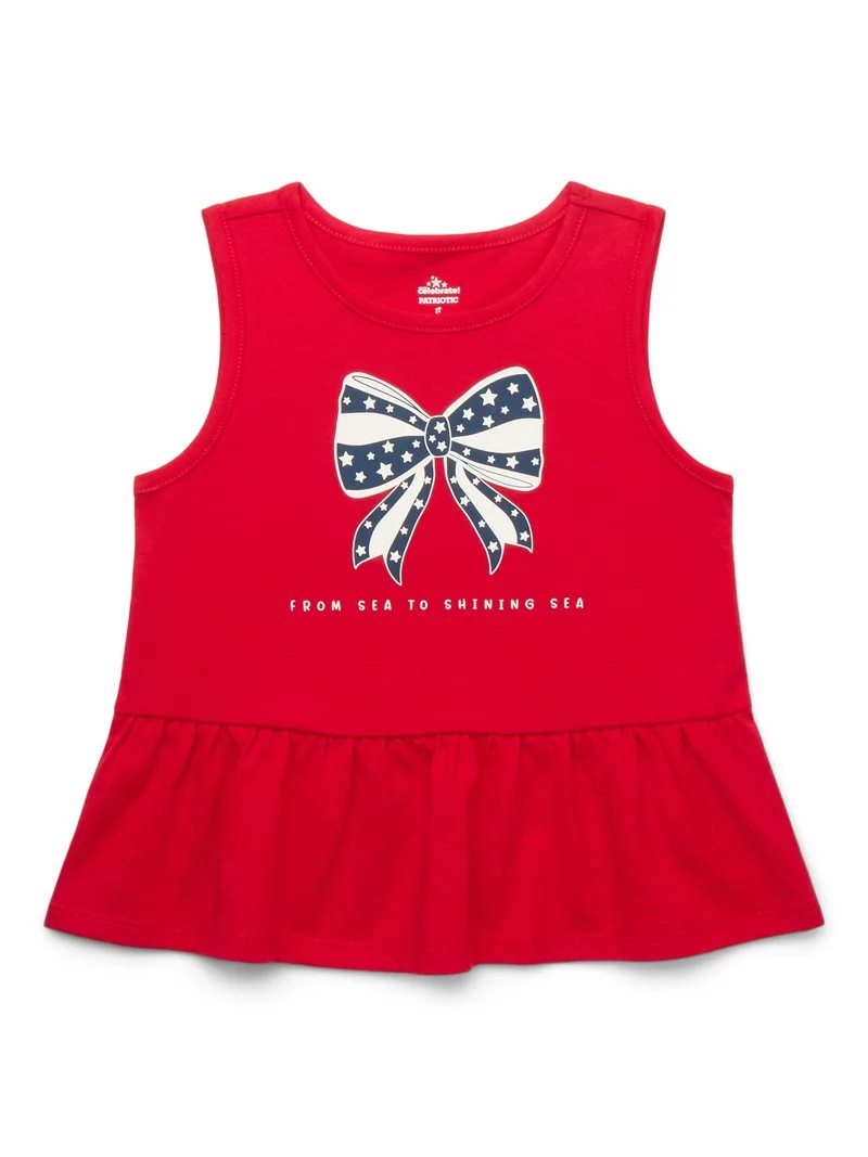 Americana Toddler Girls Peplum Tank Top from Way to Celebrate, Sizes 18M-5T | Walmart (US)