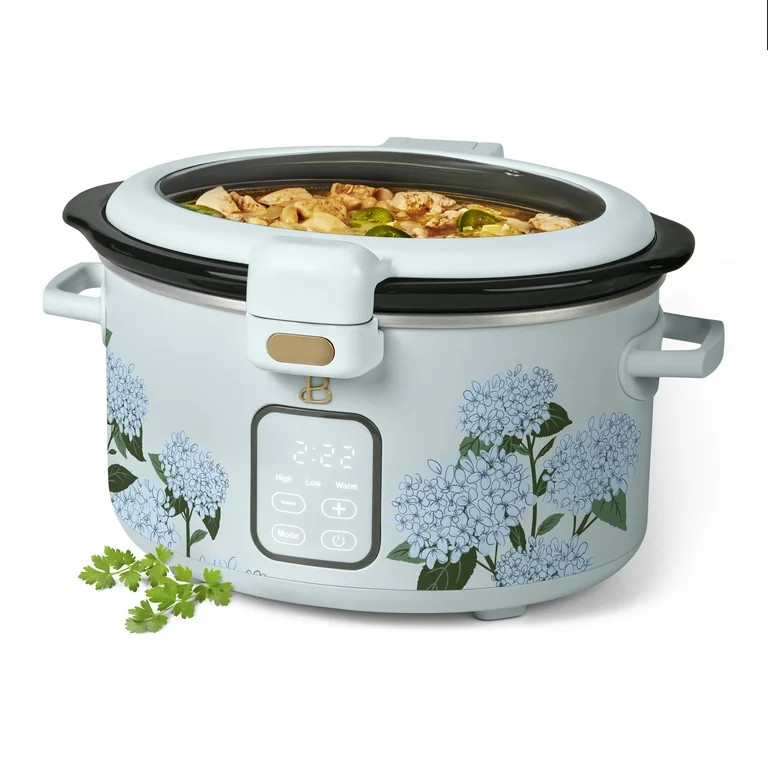 Beautiful 4 Qt Digital Slow Cooker with Hinged Locking Lid, Hydrangea Floral by Drew Barrymore | Walmart (US)
