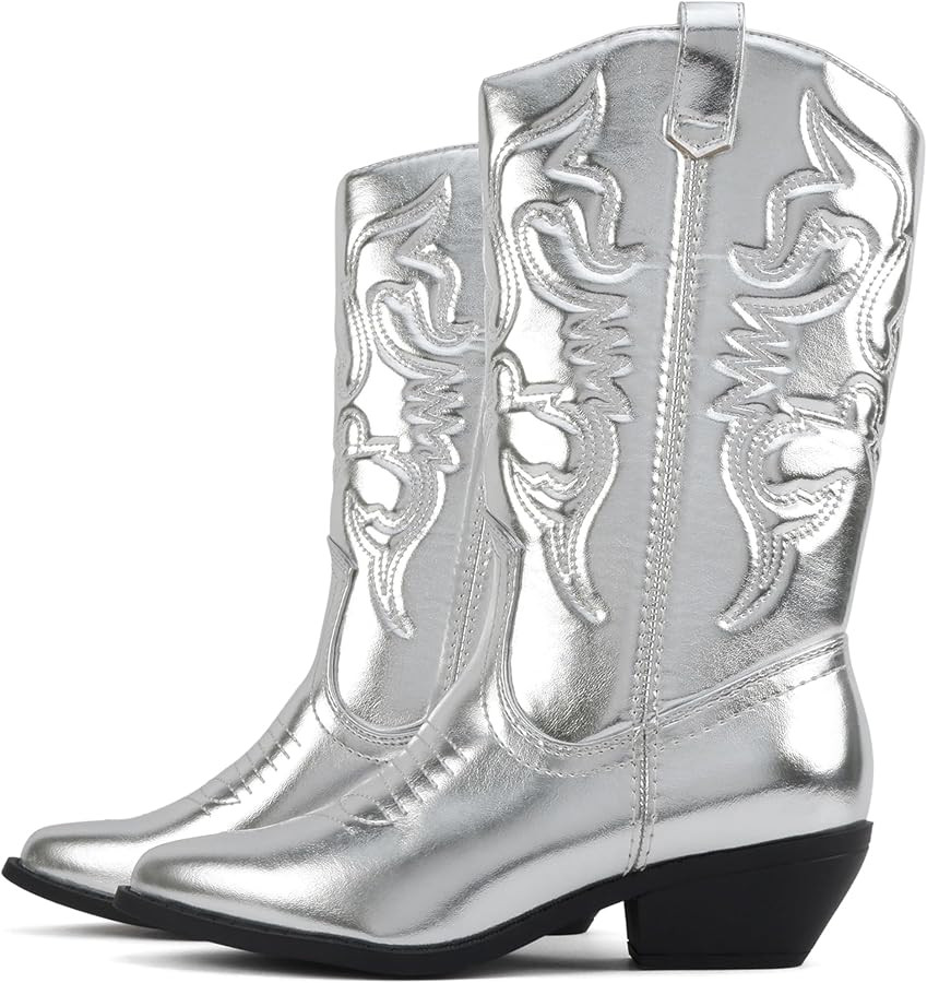 Soda “TELLER” ~ Women's Western Cowboy Boots with Stitched Detailing, Pointed Toe, and Low Bl... | Amazon (US)