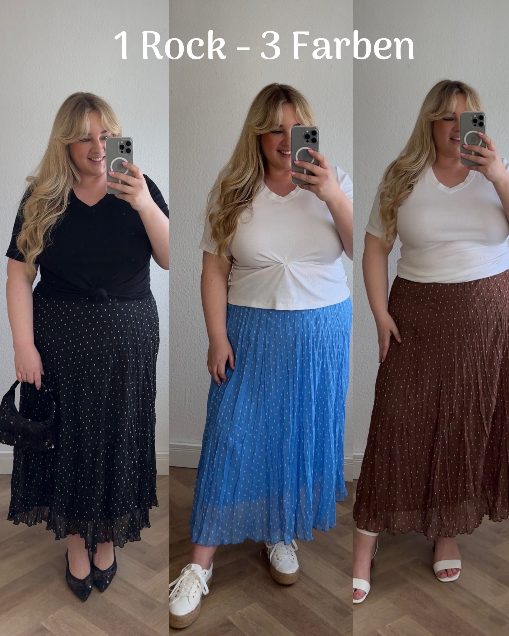 1 Rock - 3 Farben 💙🤎🖤

20 % sparen bei Bon Prix mit dem Code: 4YOU ab 5 Teile im Warenkorb 
(Gültigkeit: bis einschl. 03.05.2026)

#frühlingslooks #plussizefashion #röcke