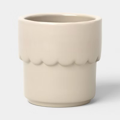 Ceramic Modern Outdoor Planter Cream 4"x3.875" - Threshold™ | Target
