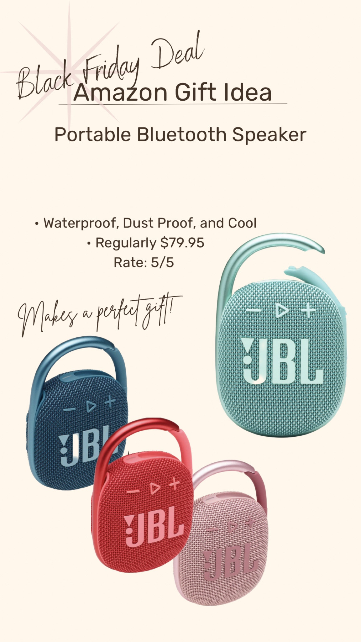 Portable Bluetooth 5.1 Speaker
• Love that this portable speaker is waterproof, dust resistant and hooks to any bag, belt or buckle! 
• I would use this for any outing, get together, or event! 
• Regularly $79.95, NOW 44% off!!

The perfect gift to give this holiday, comes in variety of colors! 

#LTKCyberWeek #LTKGiftGuide #LTKHoliday