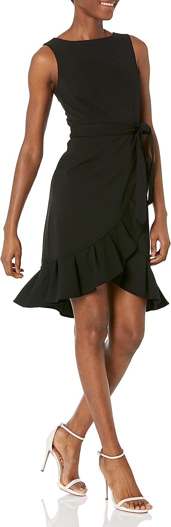 Calvin Klein Women's Sleeveless Cocktail Dress with Wrapping Flounce Hem | Amazon (US)