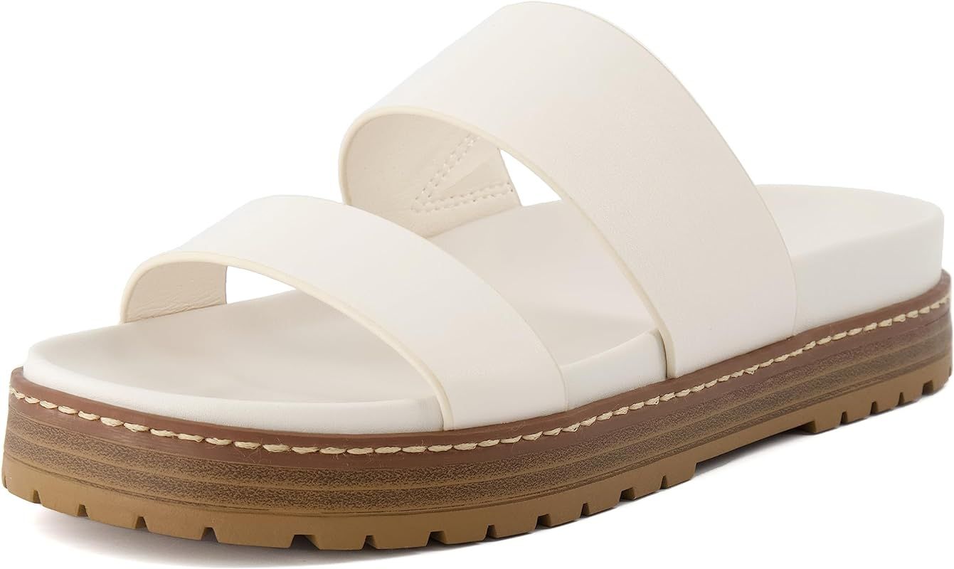 CUSHIONAIRE Women's Noho flatform footbed sandal with +Comfort, Wide Widths Available | Amazon (US)
