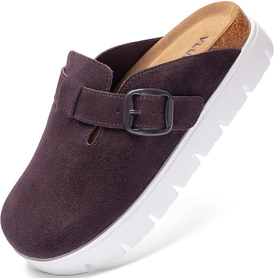 Genuine Suede Clogs for Women Platform Shoes，Leather Comfort Potato Shoes Chunky with Arch Supp... | Amazon (US)