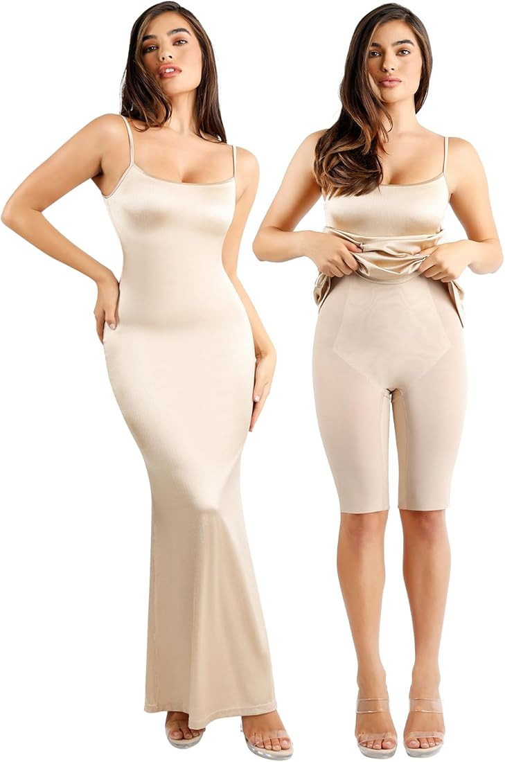 Popilush Shapewear Dress With Built in Shapewear Glitter Dress Bodycon Dresses for Women Sleevele... | Amazon (US)