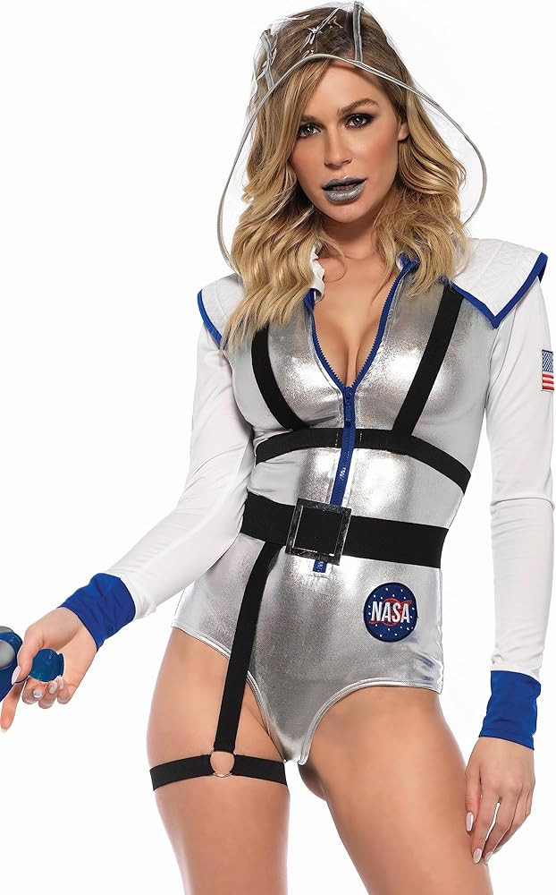 Leg Avenue Women's 3 Pc Galaxy Girl Astronaut Costume With Bodysuit, Belt, Hood | Amazon (US)