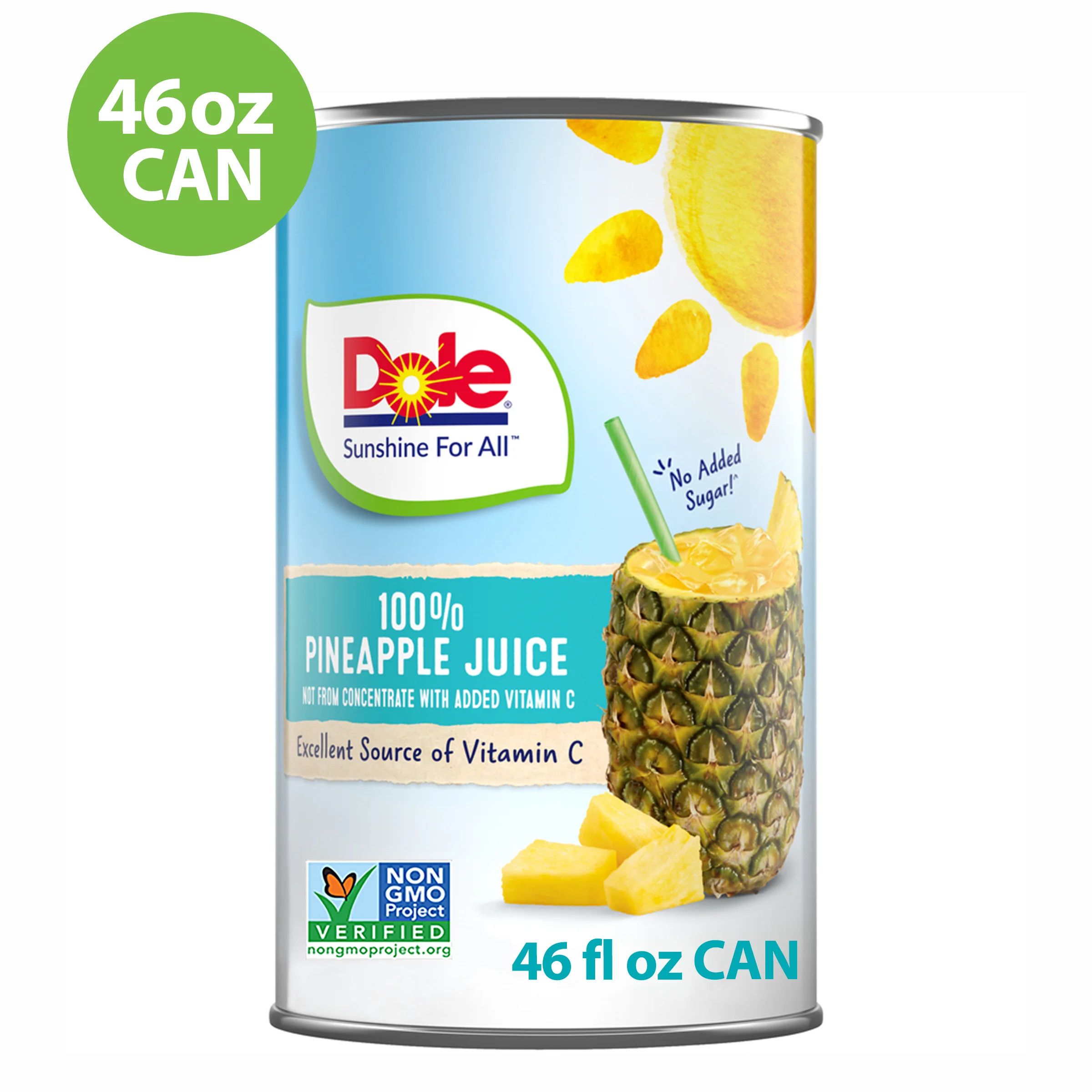 Dole 100% Pineapple Juice, All Natural Canned Pineapple Juice, 46 fl oz - Walmart.com | Walmart (US)