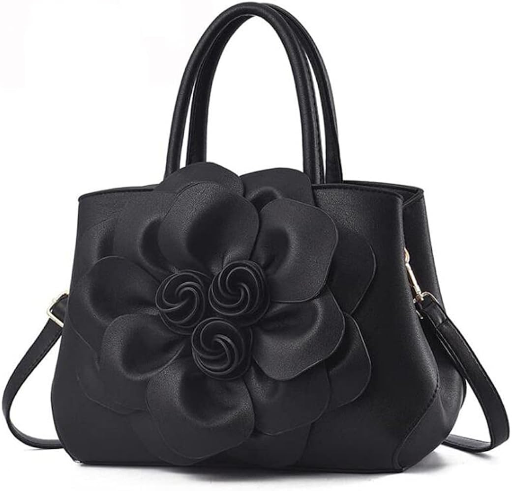Tote Top-handle Handbags for Women 3D Floral Purse PU Leather Hobo Crossbody Shoulder Bag Satchel | Amazon (US)