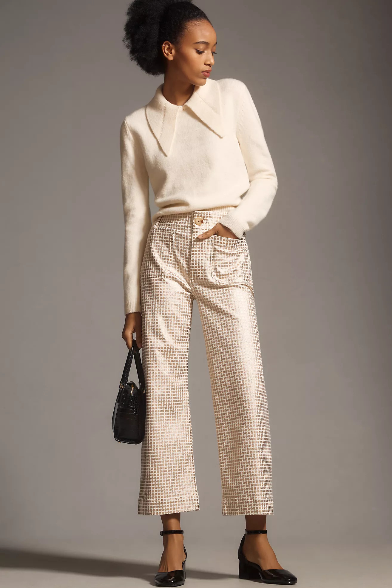 The Colette Denim Cropped Wide-Leg Jeans by Maeve | Anthropologie (US)