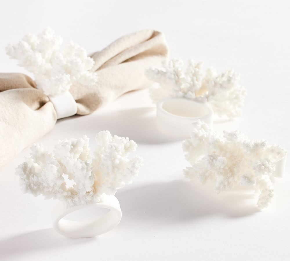 White Coral Napkin Rings - Set of 4 | Pottery Barn (US)