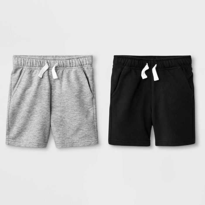 Toddler Boys' 2pk French Terry Play Pull-On Shorts - Cat & Jack™ Black/Heather Gray | Target