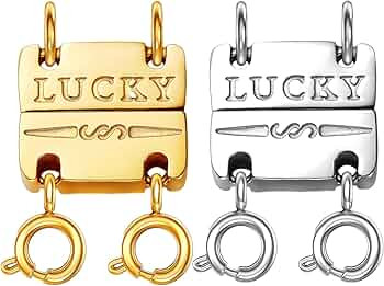 Dailyacc Lucky Necklace Layering Clasp 18K Gold and Silver Multiple Necklace Clasps for Layered L... | Amazon (US)