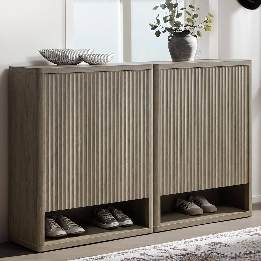 SICOTAS Shoe Cabinet 44" Tall Large Storage Organizer Modern Shoe Rack with Doors & 4 Shelves Mid... | Amazon (US)