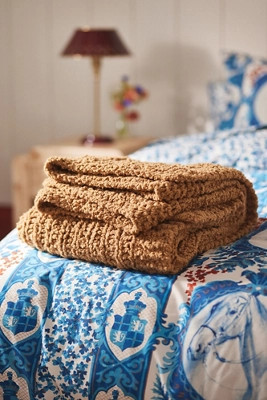 Chunky Wool Blend Throw Blanket | Anthropologie (US)