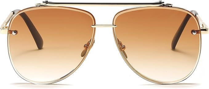 FEISEDY Oversized Aviator Sunglasses for Men Women Vintage Sun Glasses Metal Frame Gradient Shade... | Amazon (US)