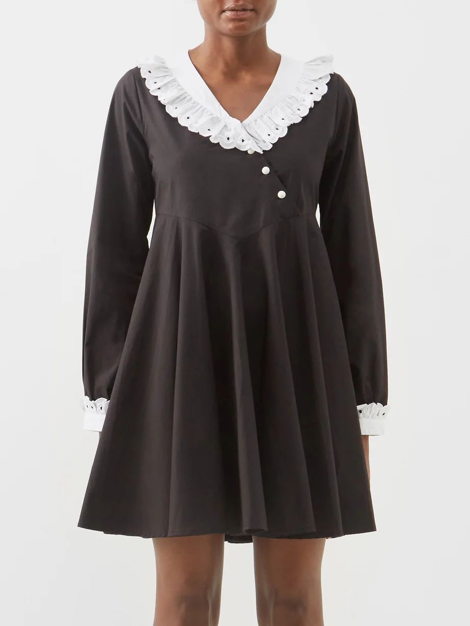 Harper broderie-collar cotton mini dress | Batsheva | Matches (US)